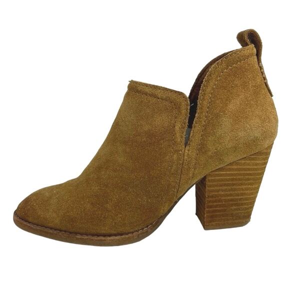 Jeffrey Campbell Rosalee Tan Suede Block Heel Western Ankle Boots Booties 6.5 - Picture 1 of 6